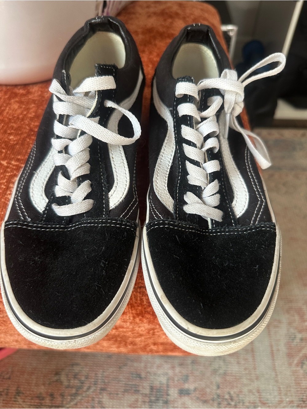 VANS-Black and White Low-Top VANS Sneakers